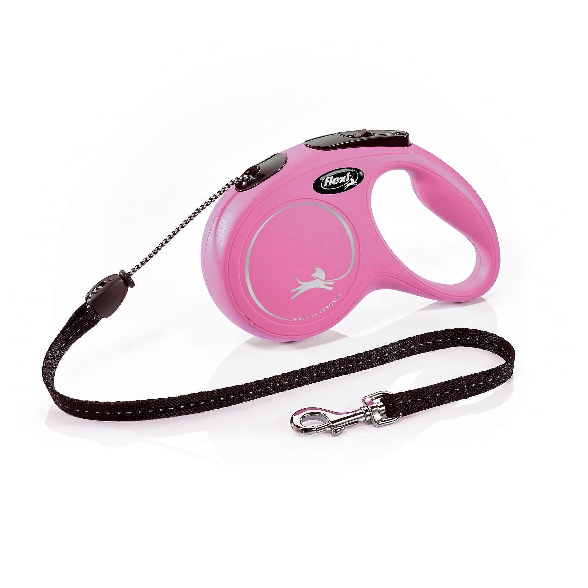 New Classic Retractable Dog Lead M Cord 5 M Pink Multicolor Durable Tangle-Free Leash for Small to Medium Pets