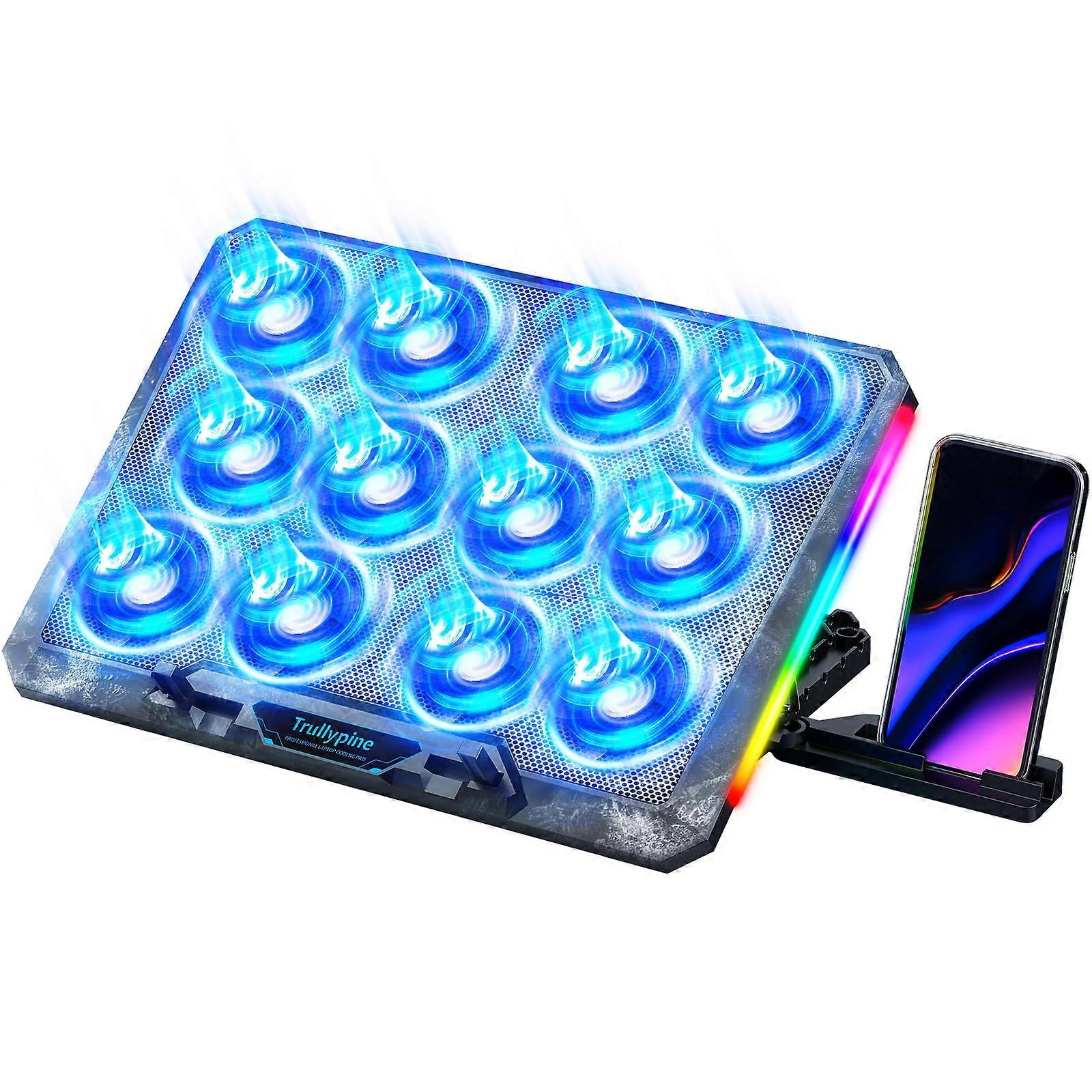 Laptop Cooling Pad Quiet Slim Ergonomic Design for 12-17.3 Inch Gaming Laptops with Adjustable Fan Speed and Anti-Slip Surface