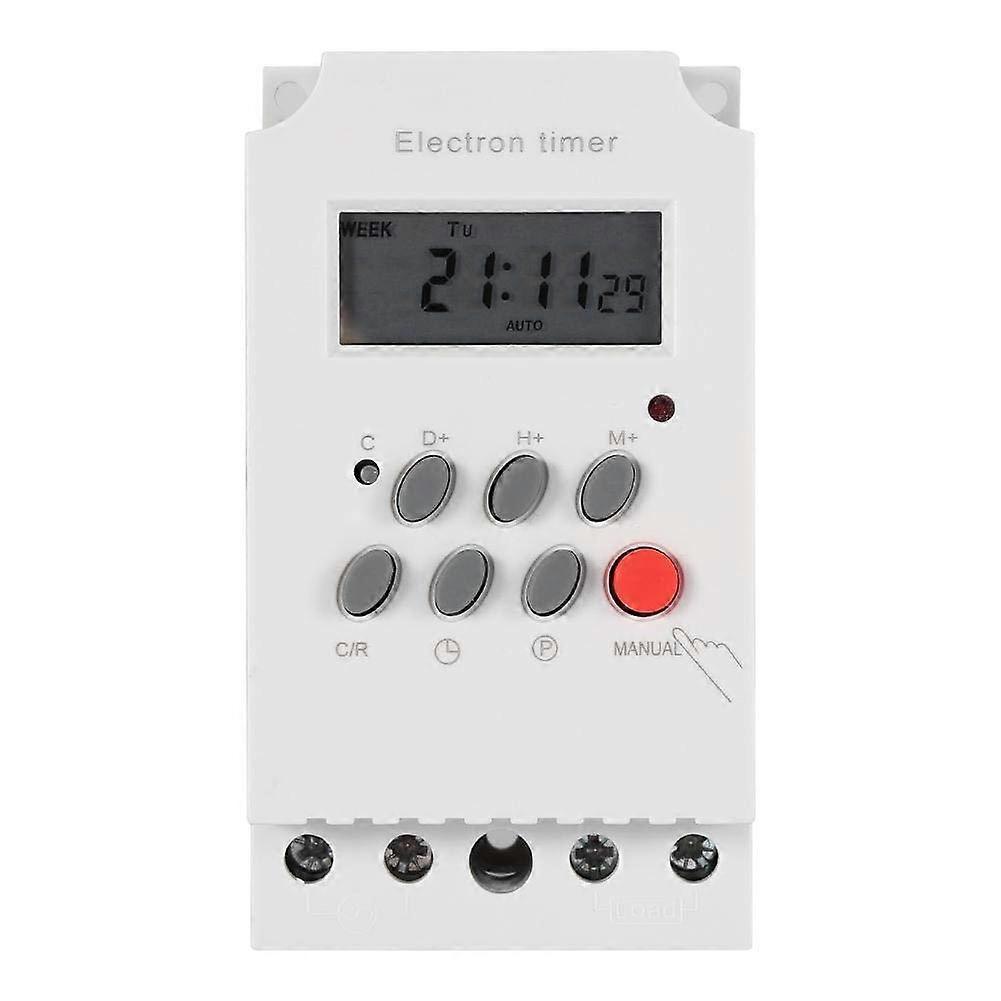 30A Digital Timer Switch Programmable for 7 Day Heavy Duty AC 110V Time Control, 24-Hour Scheduling, Easy Setup