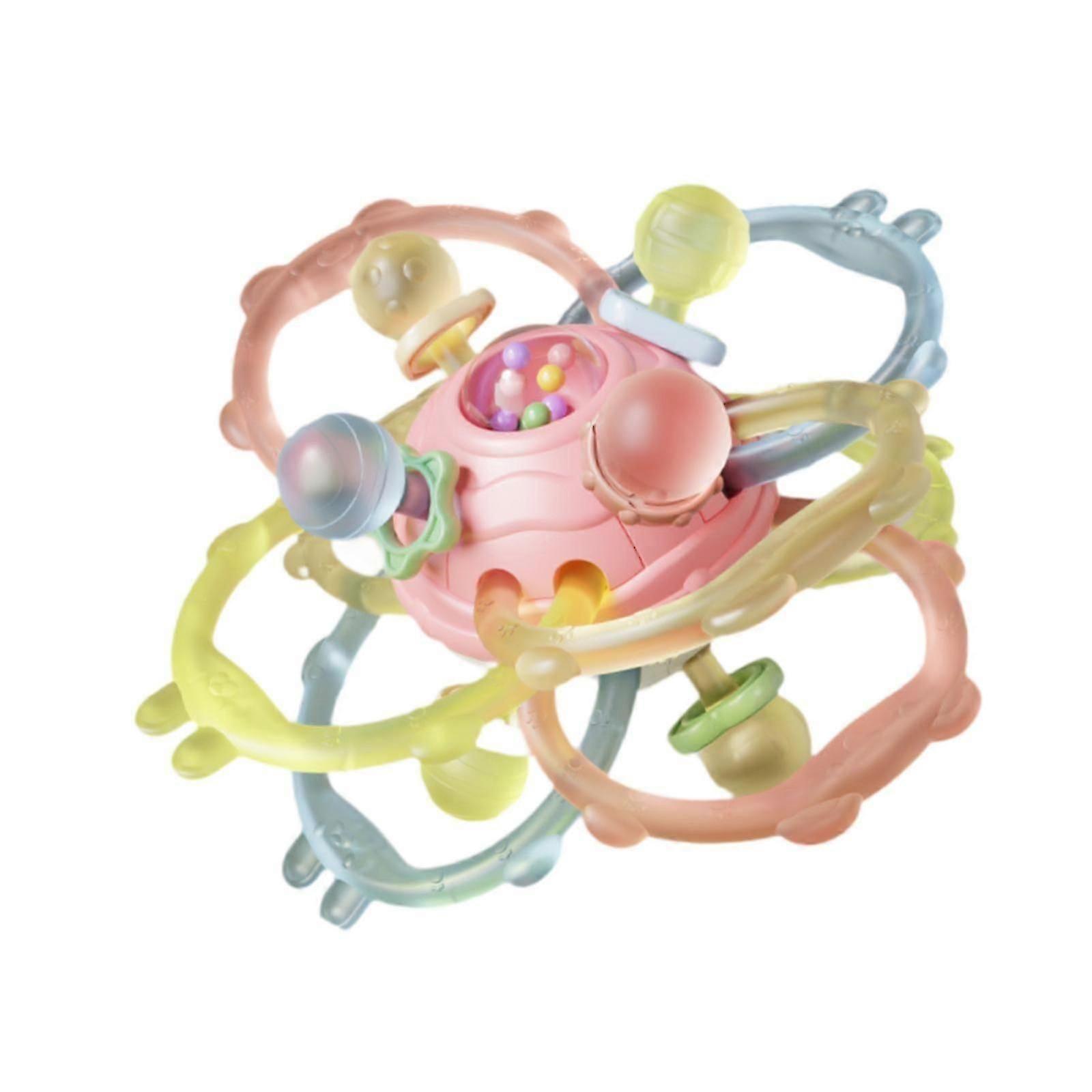 Teething Toy for Sensory Toy for Concentration Development Coordination Pink ball
