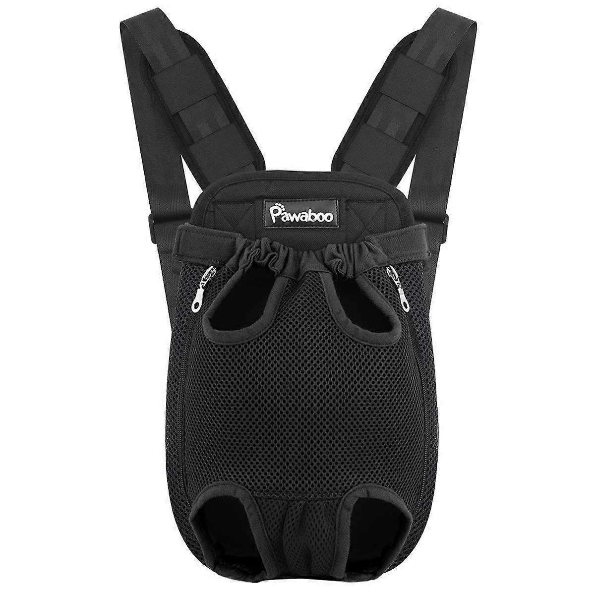 Pet Carrier Backpack, Adjustable Pet Front Cat Dog Carrier, Legs Out, for Travel, Medium, Black