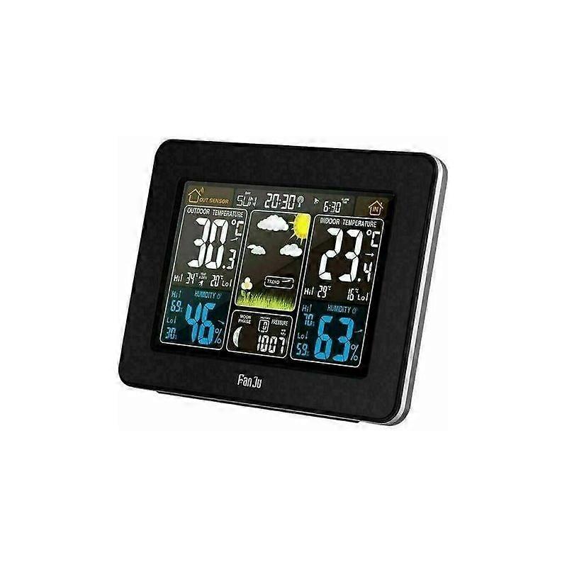 Weather Station with Wireless Sensor, Color LCD, Alarm, Temperature, Moon Phase Display