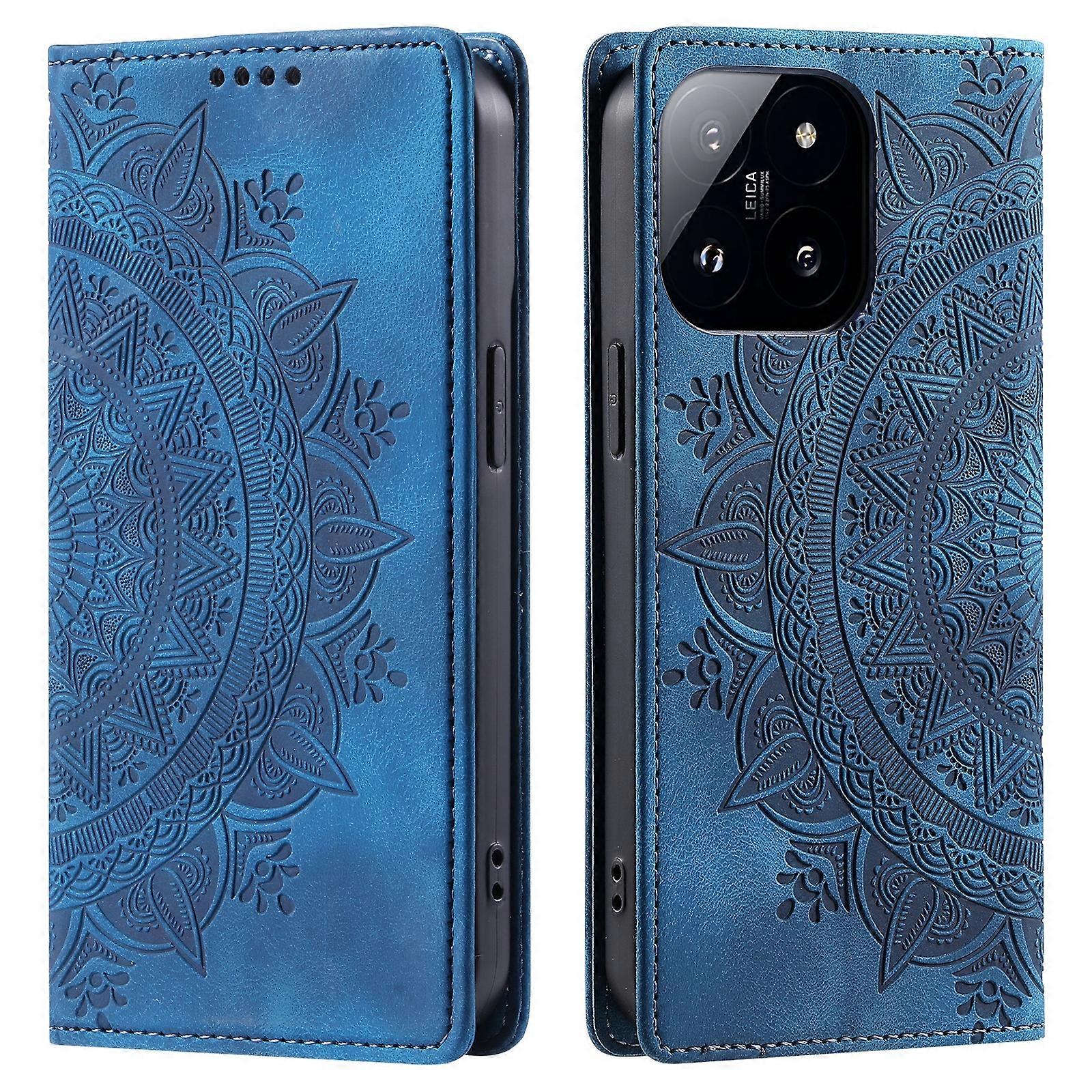 Totem Embossed Magnetic Leather Phone Case