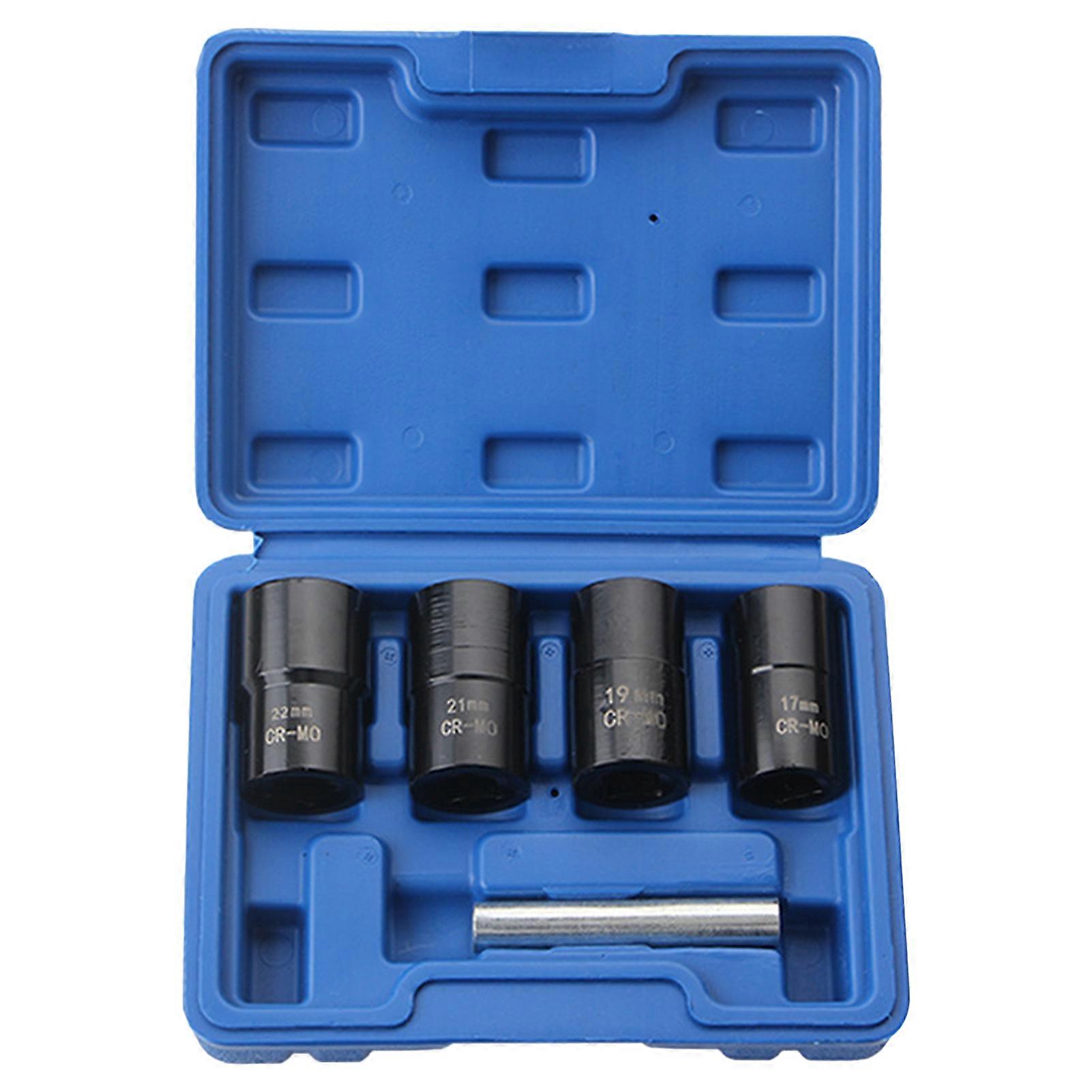 5pcs Spline Lug Nut Key Wheel Lock Socket Lug Nut Remover Wheel Lock Removal Kits 22mm 21mm 19mm 17mm-Off Bolts, Nuts, Screws Toolbox Package