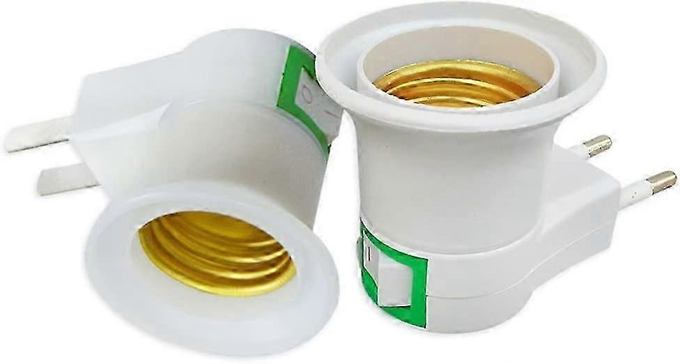 Lamp Socket Converter EU Plug Safety Switch Lamp Holder with Power On/Off Control Switch, E27 Lamp Holder Socket Lamp Holder by