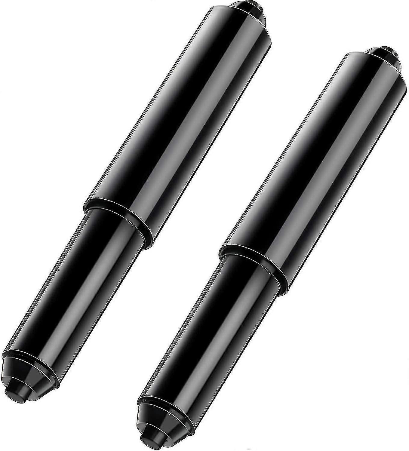 2 Pieces Toilet Paper Holder Roller Replacement Plastic Spring Loaded (black)