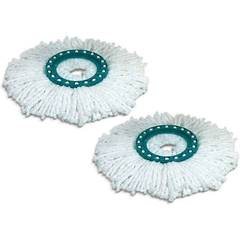 set of 2 Clean Twist Disc Mop replacement heads, ideal for tiles and stone floors, water and dirt absorbent microfiber, replacement mops, easy to chan