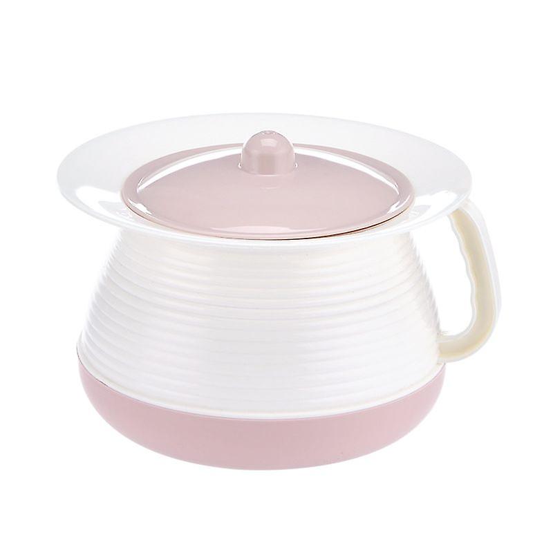 1pc Plastic Elder Chamber Pot Household Spittoon Simple Spittoon With Lid HandleRed