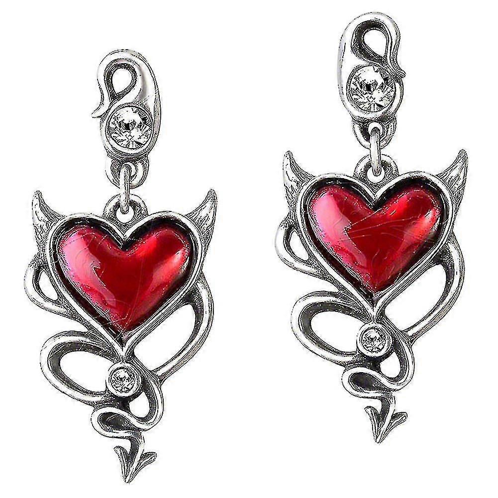 Alchemy Gothic Devil Heart Earrings