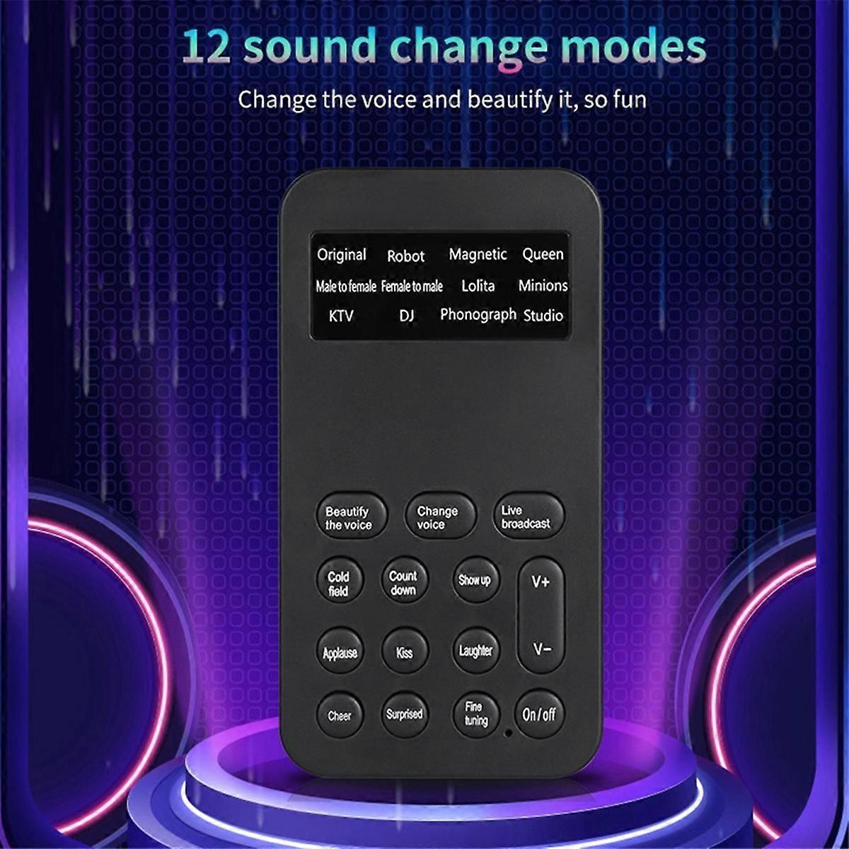 S9 Voice Changer 12 Voice Changing Modulator with Adjustable Voice Functions Phone Computer Sound Card Mic Tool