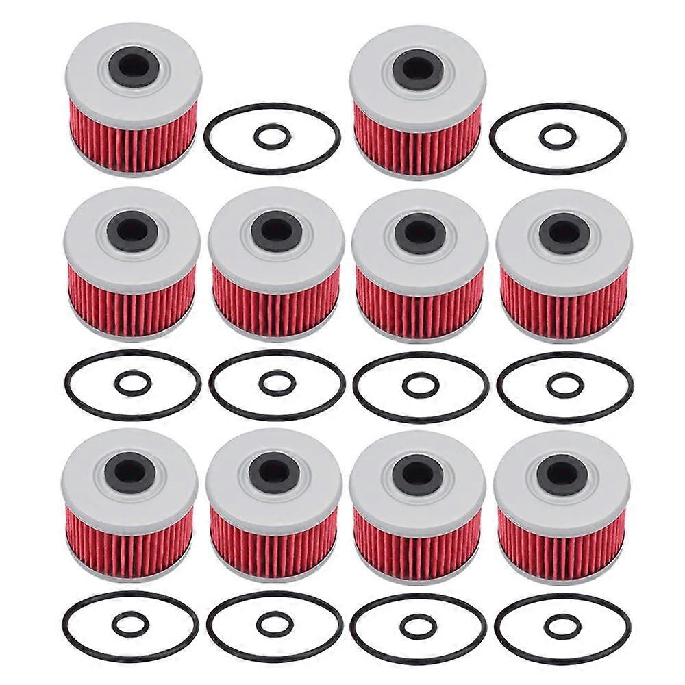 Set of 10, HF113 Oil Filter with Compatible 15412HM5A10 Foreman 400EX 500
