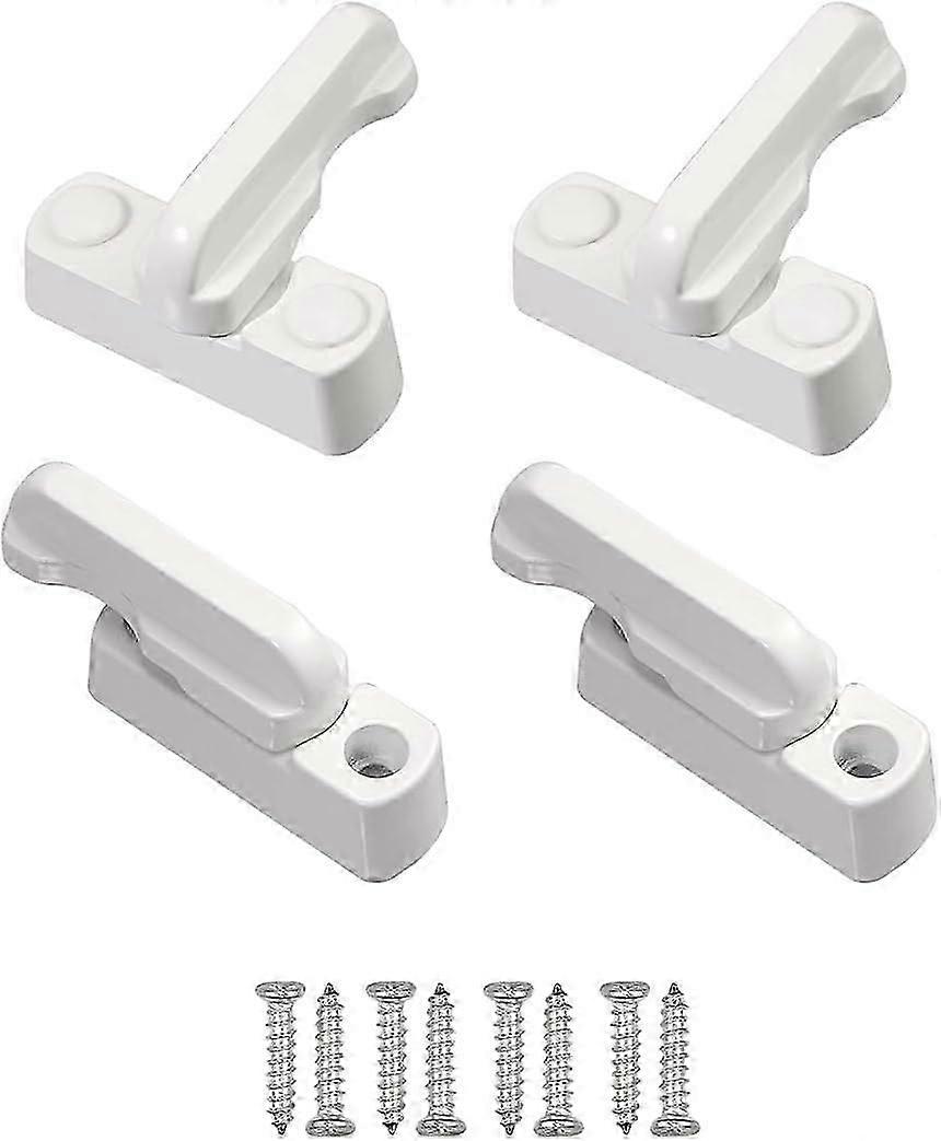 Security Locks, Window Rotation Limiter with Screws, White Window Locks, Sash