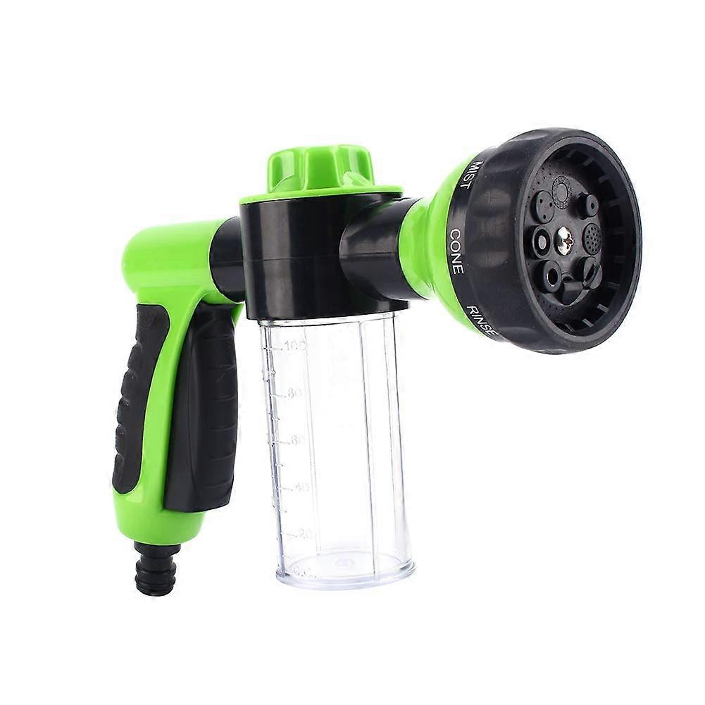 Hose Shampoo Dispenser Green Car Foam Cannon Sprayer with 8 Watering Patterns for Effective Car Wash Cleaning