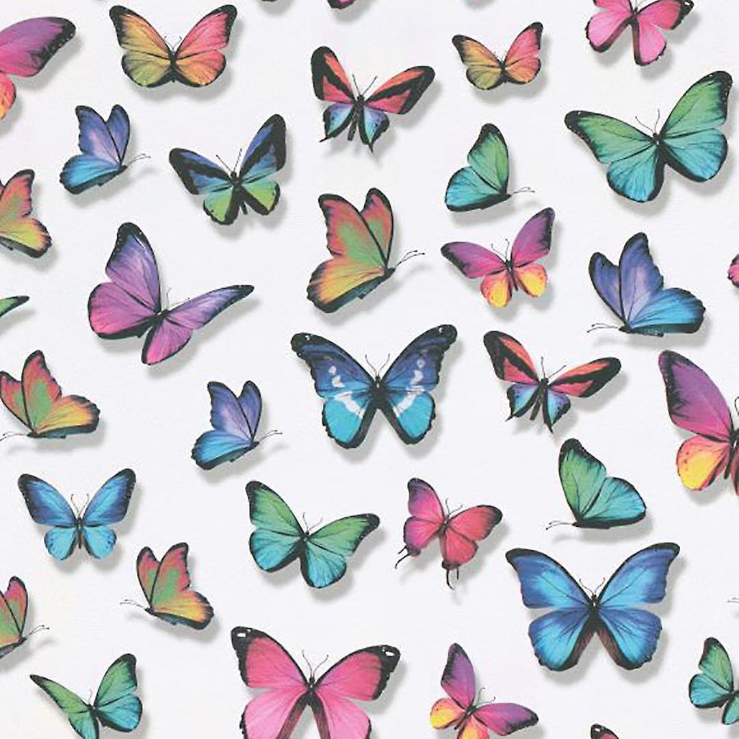 - Multicoloured Butterfly Wallpaper