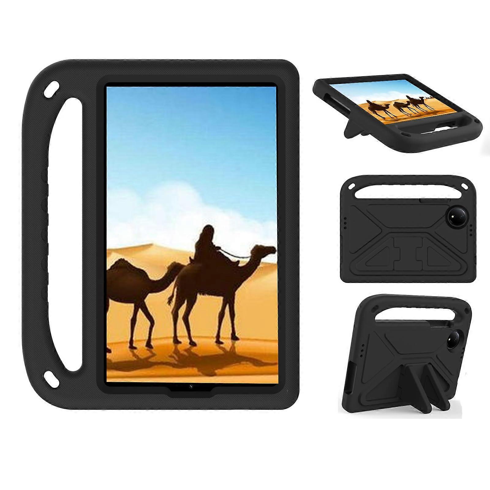 Kids Friendly Tablet Case for Xiaomi Redmi Pad SE 8.7 - Lightweight Shockproof Protective Cover with Handle and Stand in Black