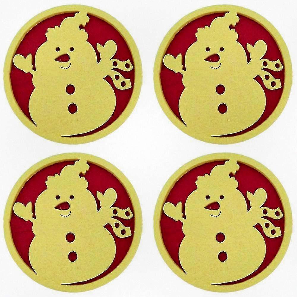 Festive Snowflake Coasters Set for Drinks - Felt Cup Mats for Wine, Tea, and Coffee (Design 3)