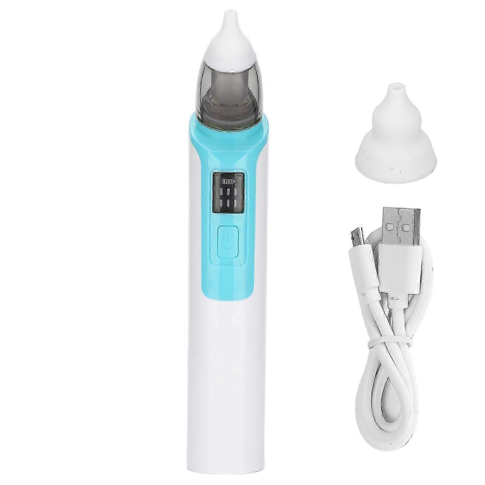 Baby Nasal Aspirator Waterproof Detachable Soft Silicone Baby Automatic Booger Sucker For Infantsblue