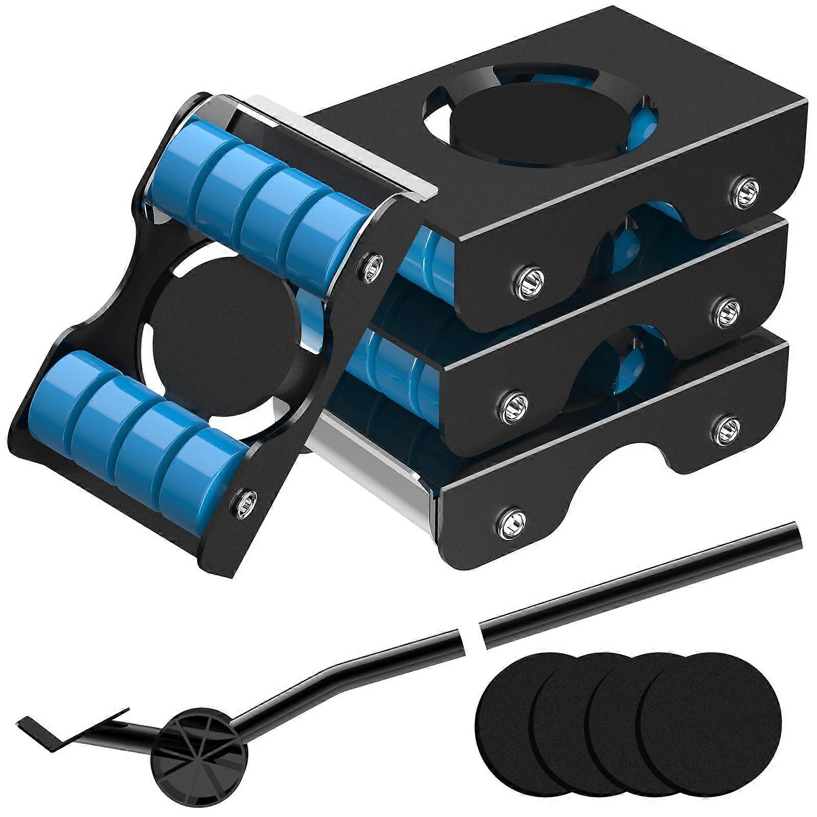 Furniture Sliders Set with 4 Metal Sliders and 8 Wheels Each for Easy Moving Heavy Duty Appliance Roller Dolly 750lbs Capacity