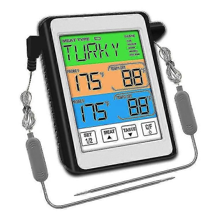 Dual probe intelligent alarm oven grill meat thermometer electronic kitchen sugar thermometer