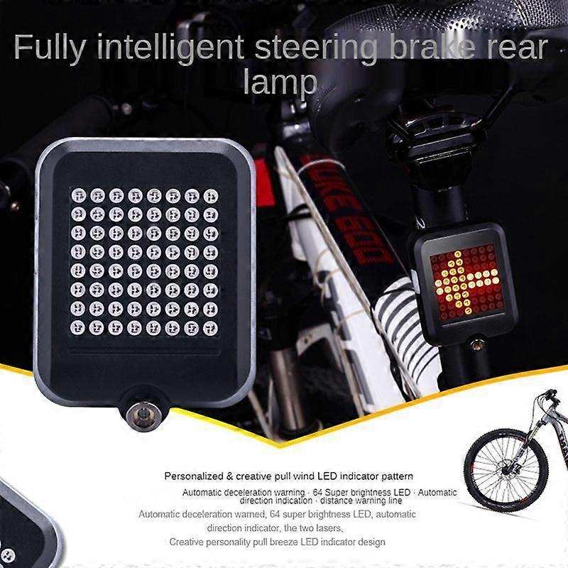 Bicycle Smart Sensor Turn Signal Lights Bike Laser Taillights Mtb Cycling Led