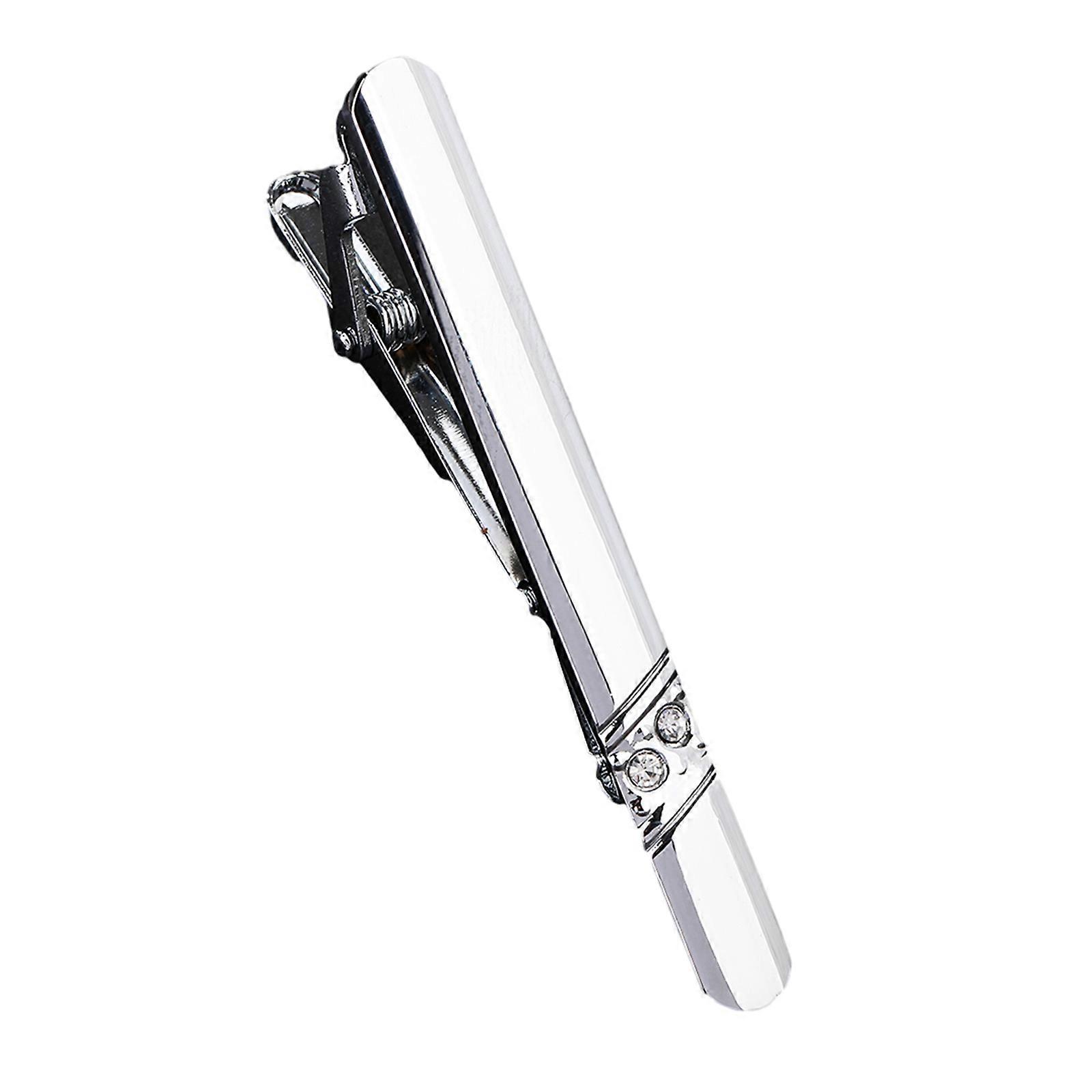 Elegant Silver Tone Tie Clip Adjustable & Non Slip for Men Adding Sophistication to Any Attire Elevates Gentlemen Style