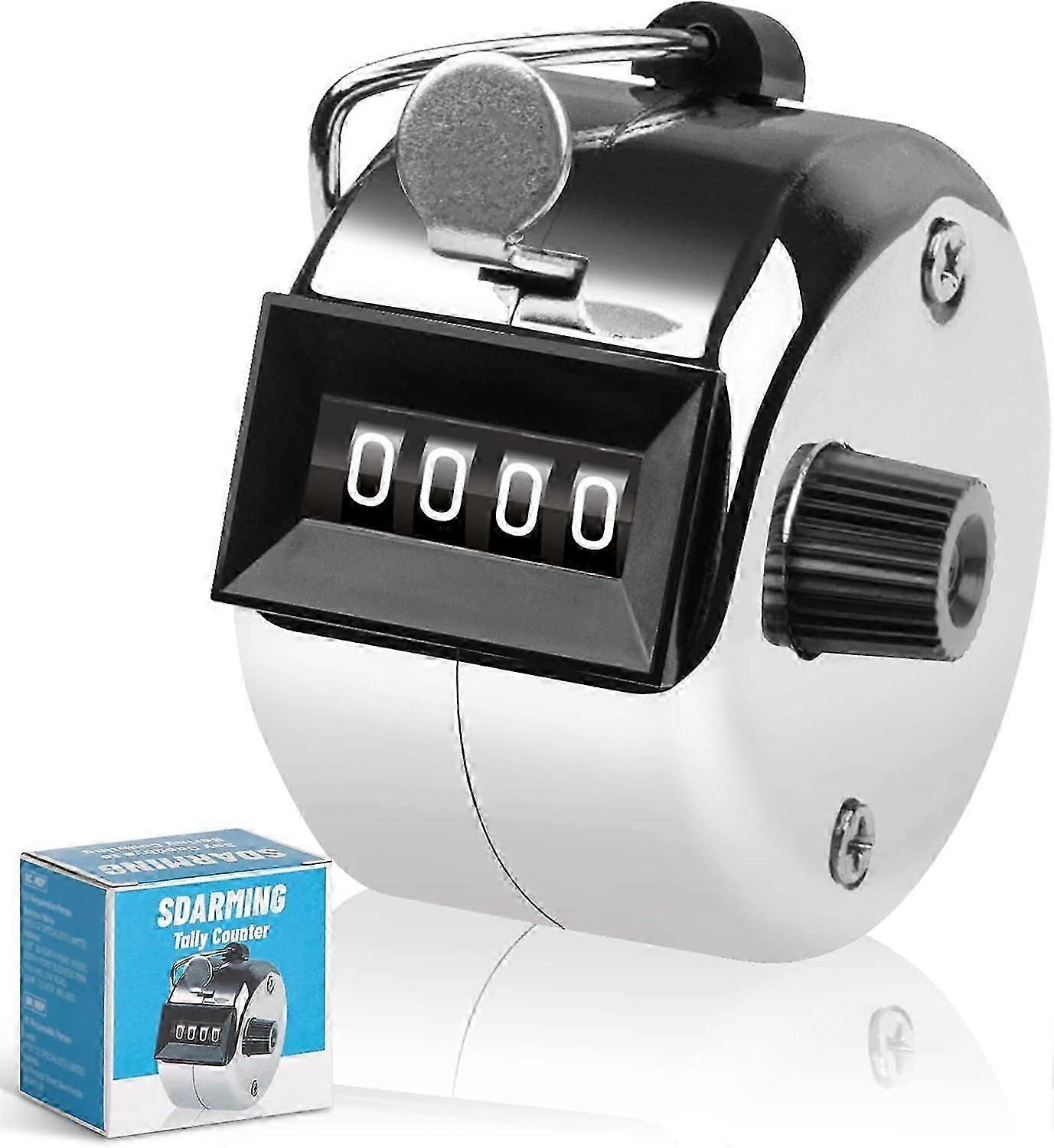 tally counter, 4-digit clicker counter, Metal hand tally counters clicker for counting, golf scoring Silver