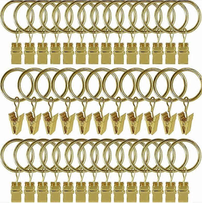 30pcs Curtain Rings with Clips Anti-Rust Metal Hooks Shower Rod