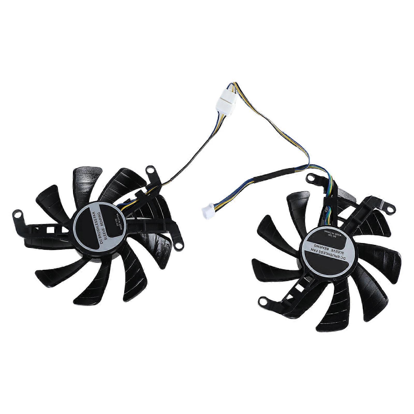 2Pcs 87mm/3.42in T129015SU VGA Fan for RTX2060 2070 SUPER GTX1660 1660Ti Graphics Card Cooling Fan 4Pin 12V
