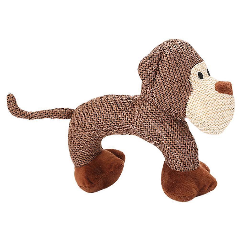 Dog Toy with Squeaker - Durable Corduroy - Fun to Chew, Chase and , Monkey/