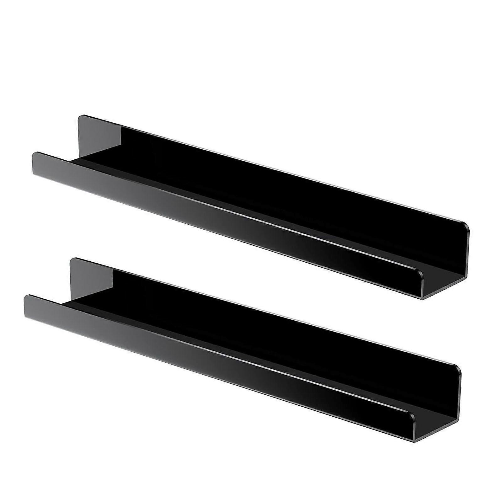Modern Picture Ledges Display Large Magnetic Book Shelf for Organized Storage File Holders Wall Mounted Floating Shelf Black