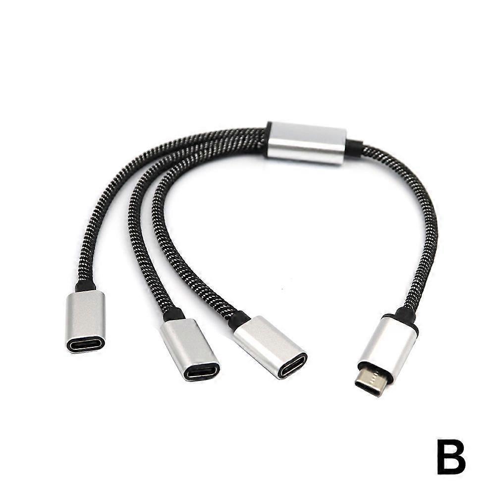 Type-C one male to three female (B)$mobile phone tablet computer typec hub 3 ports one to two typec interface typec splitter
