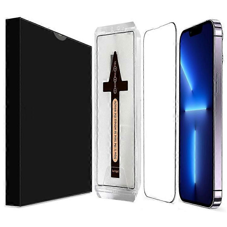 iPhone 13 Pro / 13強化ガラスHDクリアスクリーンプロテクター、自動ダスト除去ツールに対応