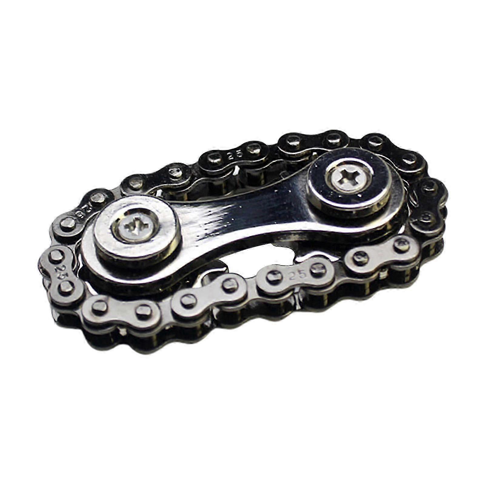 Bike Chain Gear Fidget Spinner, Double Gears Figity Spin Finger Metal Toy