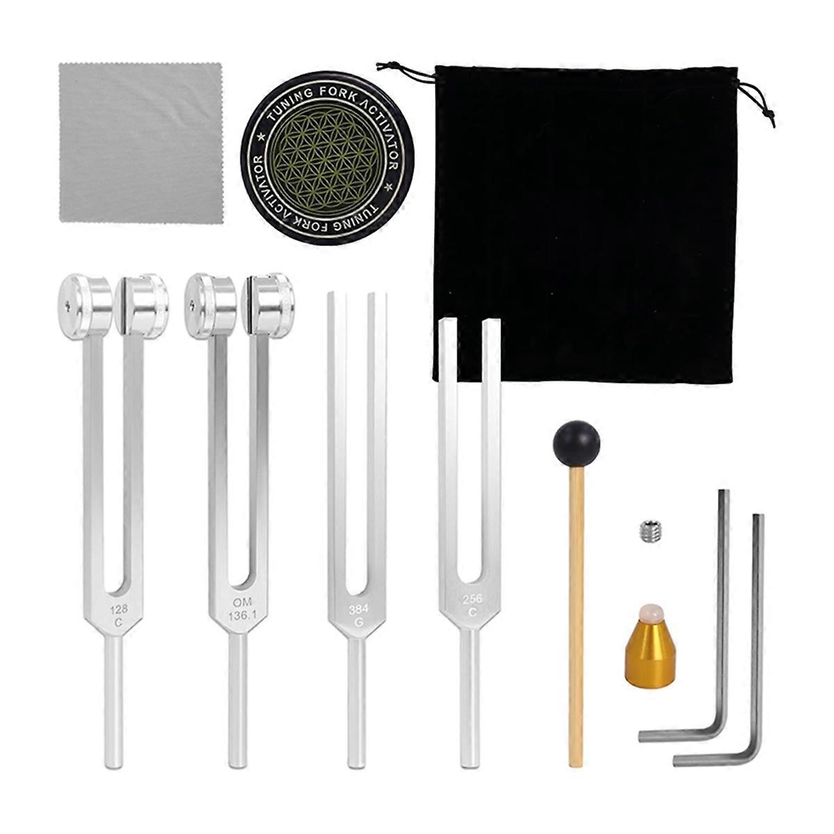 Tuning Forks for Healing Set 128Hz 136Hz 256Hz 384Hz Tuning Forks Set with Activator for Healing,So