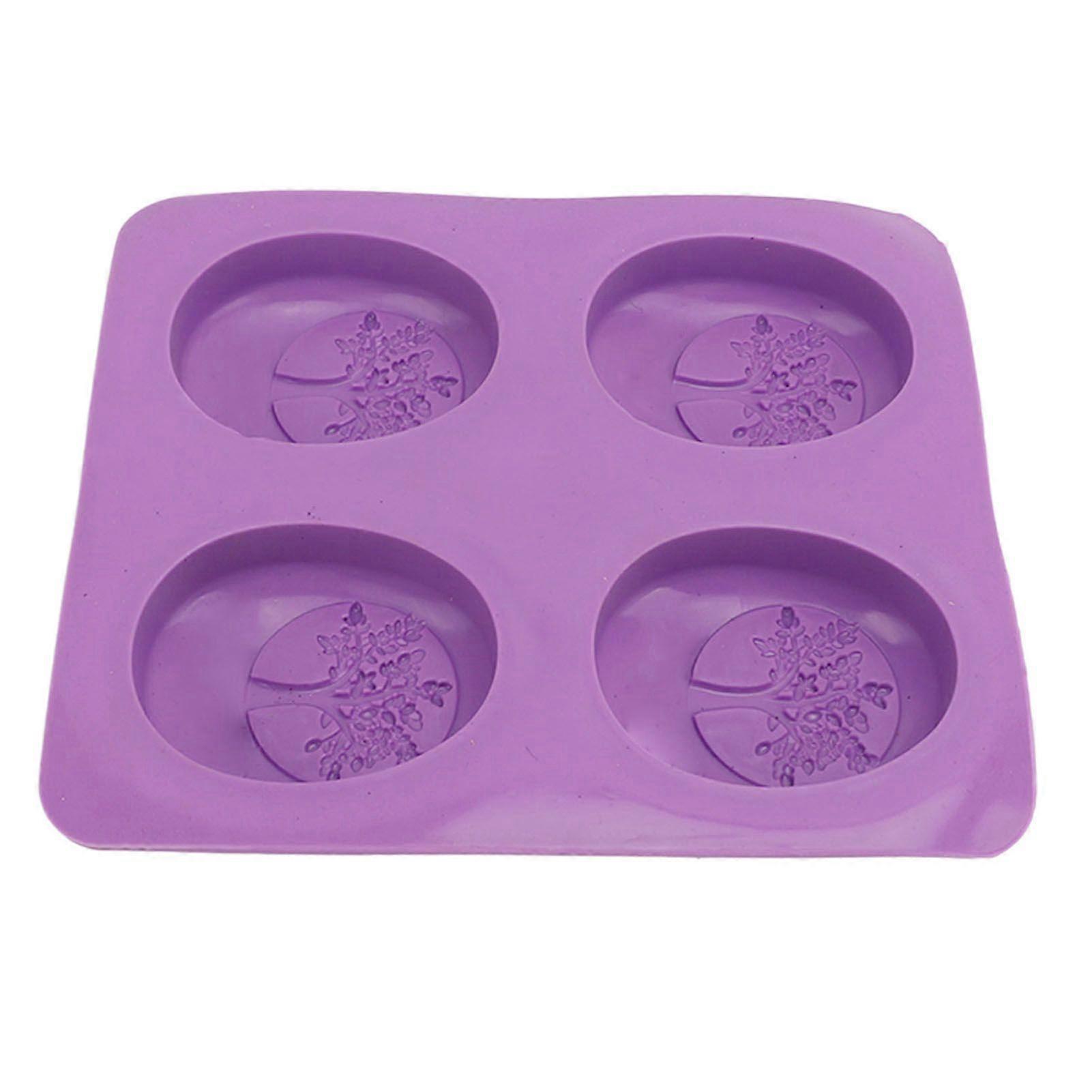 2025 Latest Model  Soap Mold Silicone Material Purple 4 Patterns Flexible Soft