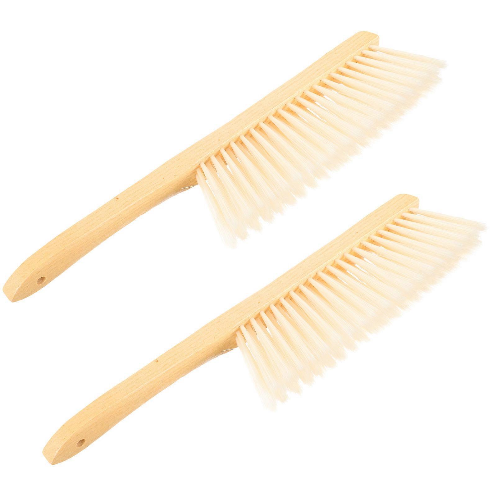 Wood Handle Soft Bristle Cleaning Brush Set for Beds, Carpets, Lampshades, Sofas, and Home Surfaces Reusable Dusting Tool