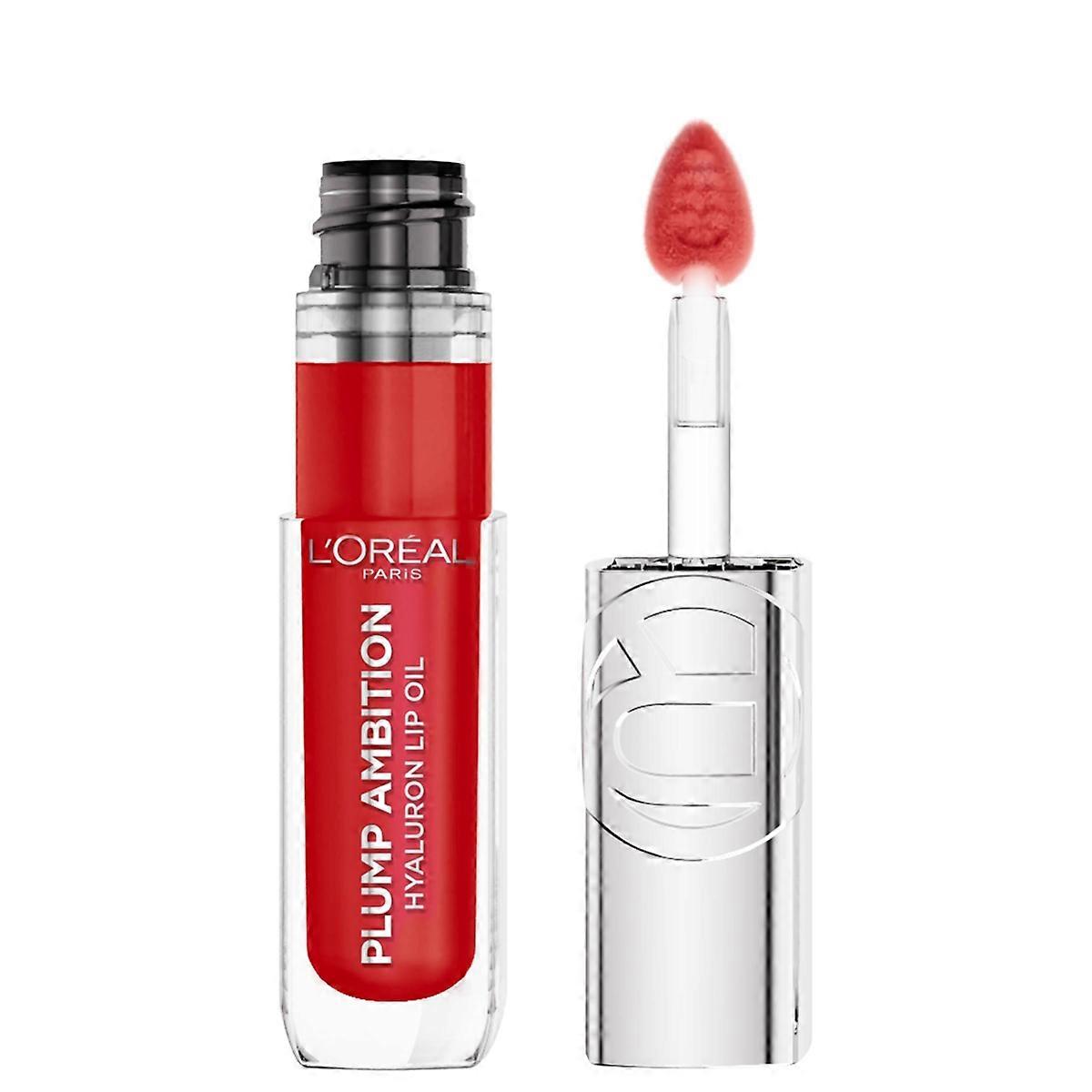 L'oreal Paris Plump Ambition Hyaluron Lip Oil Plumping Lip Gloss, Rouge In Love - 0.16 Fl Oz