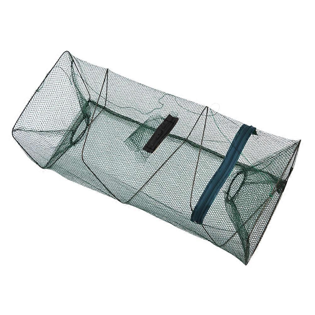 Folded Fishing Net Cage Portable Zipper Fish Trap Cast For Shrimp Crayfish Crab Baits Netting Tackle Outdoor Fishing Accessories