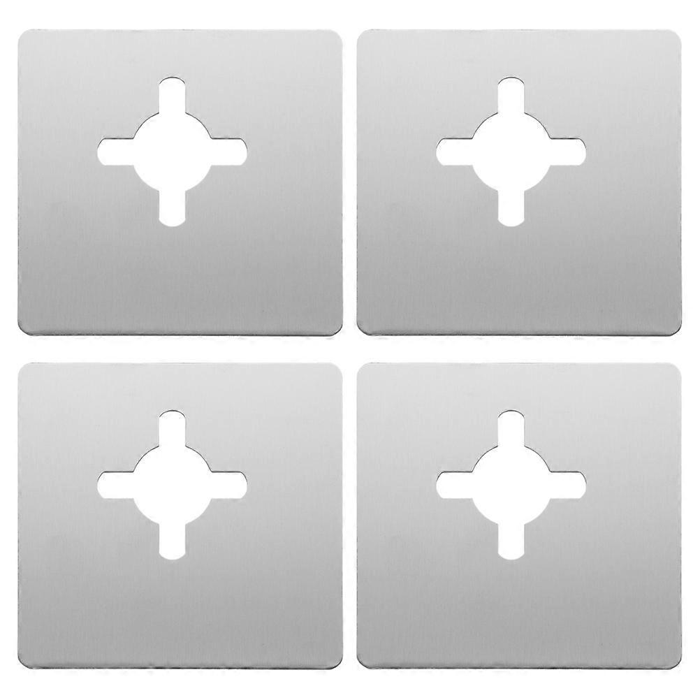 Door Knob Reinforcement Plates Damaged Area Coverage Rectangle Metal Plate For Doors 4Pcs