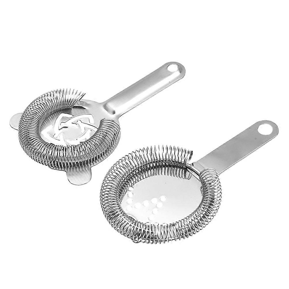 Ice Strainer Bartending Tools Mixed Drink Preparation Silver 16.5X10CM Filter Ice 2Pcs
