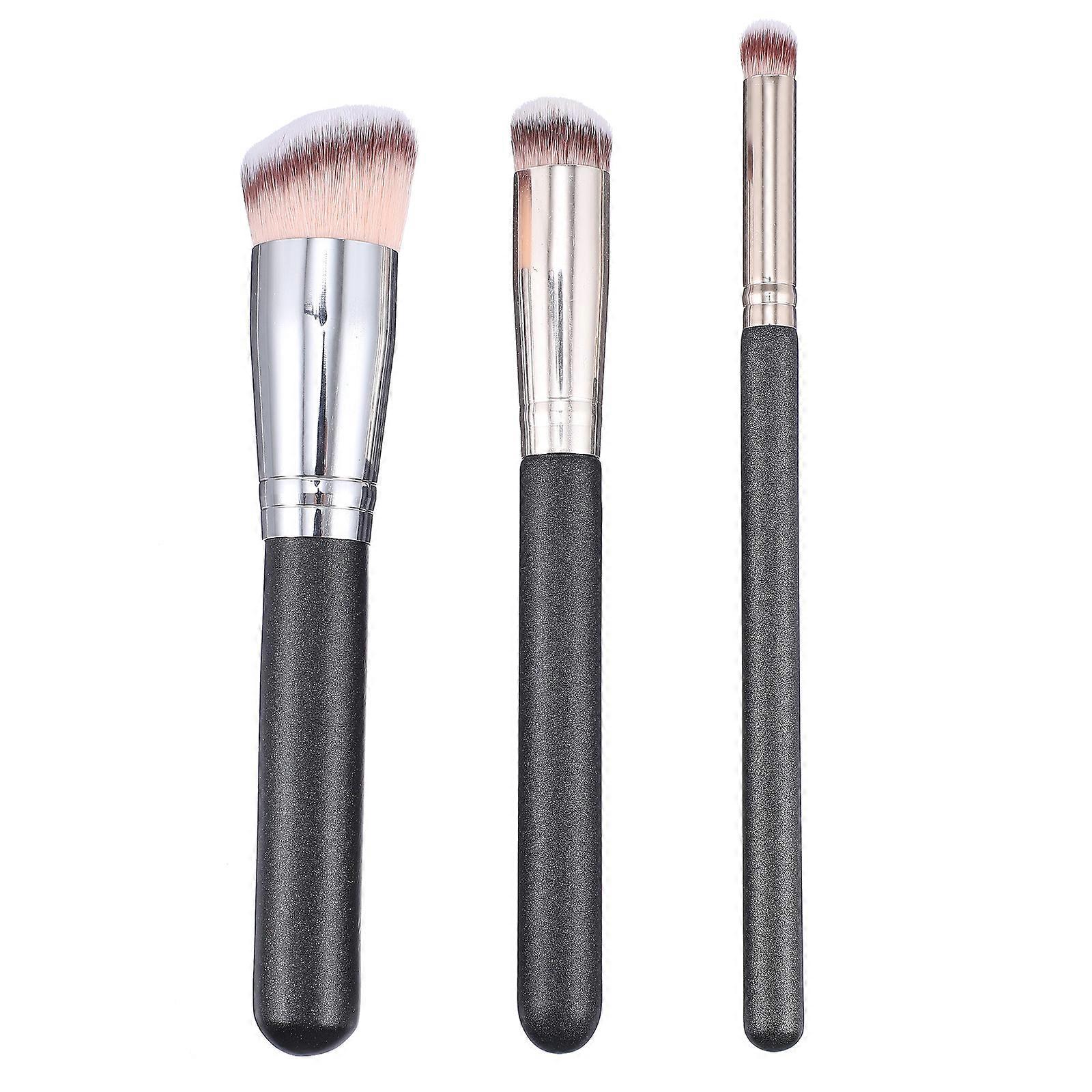 Makeup Foundation Brushes Professional Design For Daily Use Black 3Pcs