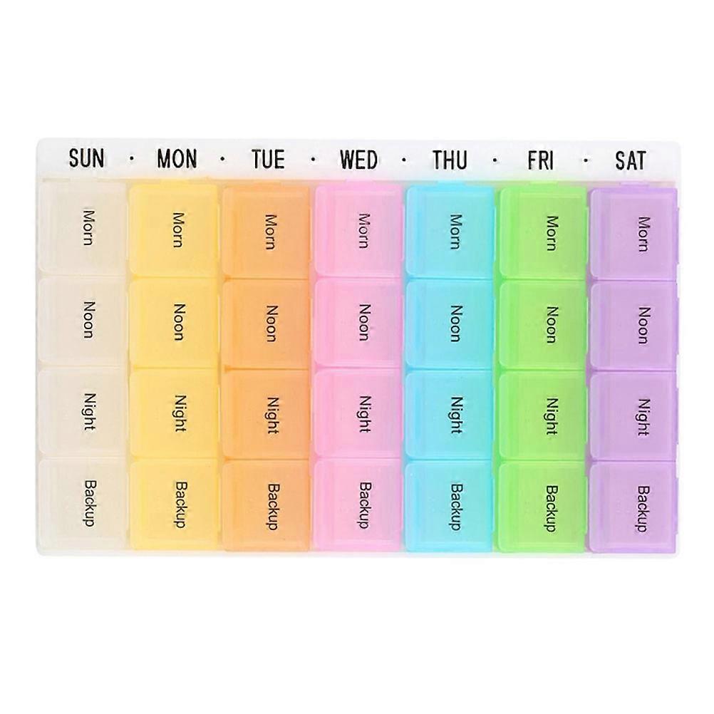 Tablet Day Boxes 7 Day 28 Compartments Medicine Tablet Dispenser Organizer Case For Travel Use Square Shape 1 Set