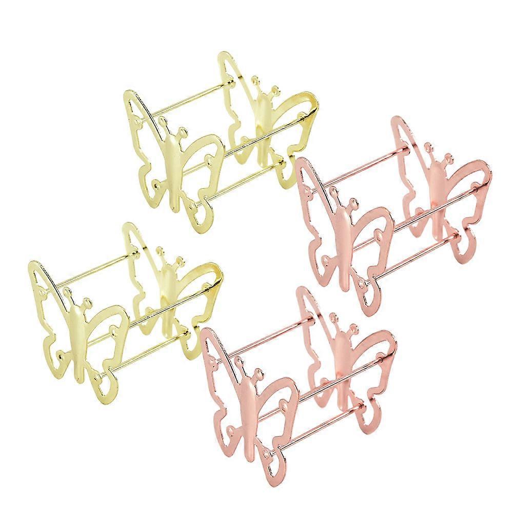 4pcs Stylish Metal Powder Puff Rack, Creative Makeup Sponge Holder for Desktop Storage, Air Permeable Design for Easy Drying, Practical Beauty