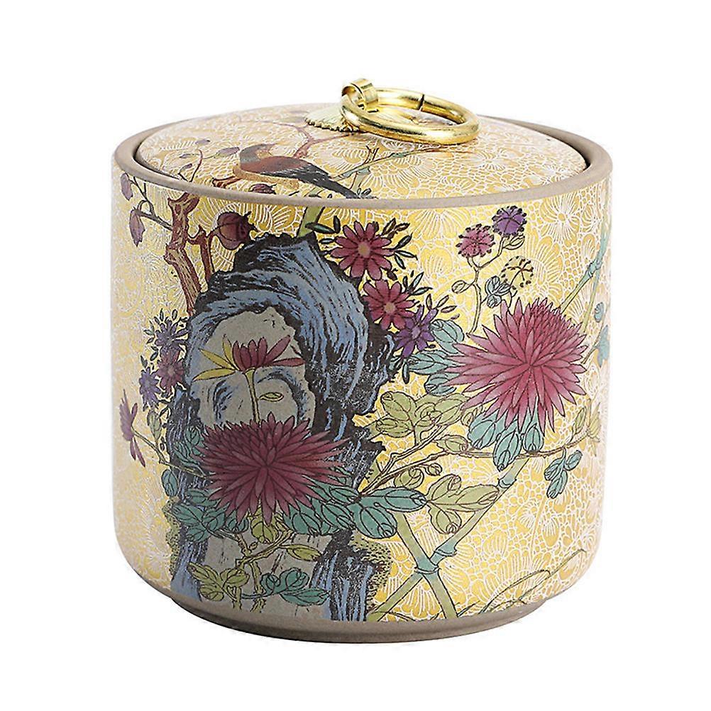 Ceramic Tea Leaf Jar for Portable Storage, Ideal for Dried Fruits, Candy, and Home Desktop Organization with Elegant Design
