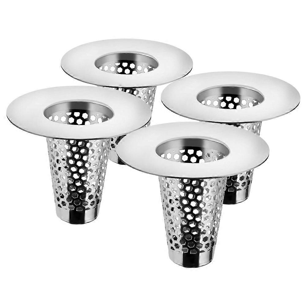 Multifunctional Floor Drain Filter Metal Drain Strainer Net Prevent Clogging Drainage System 4Pcs