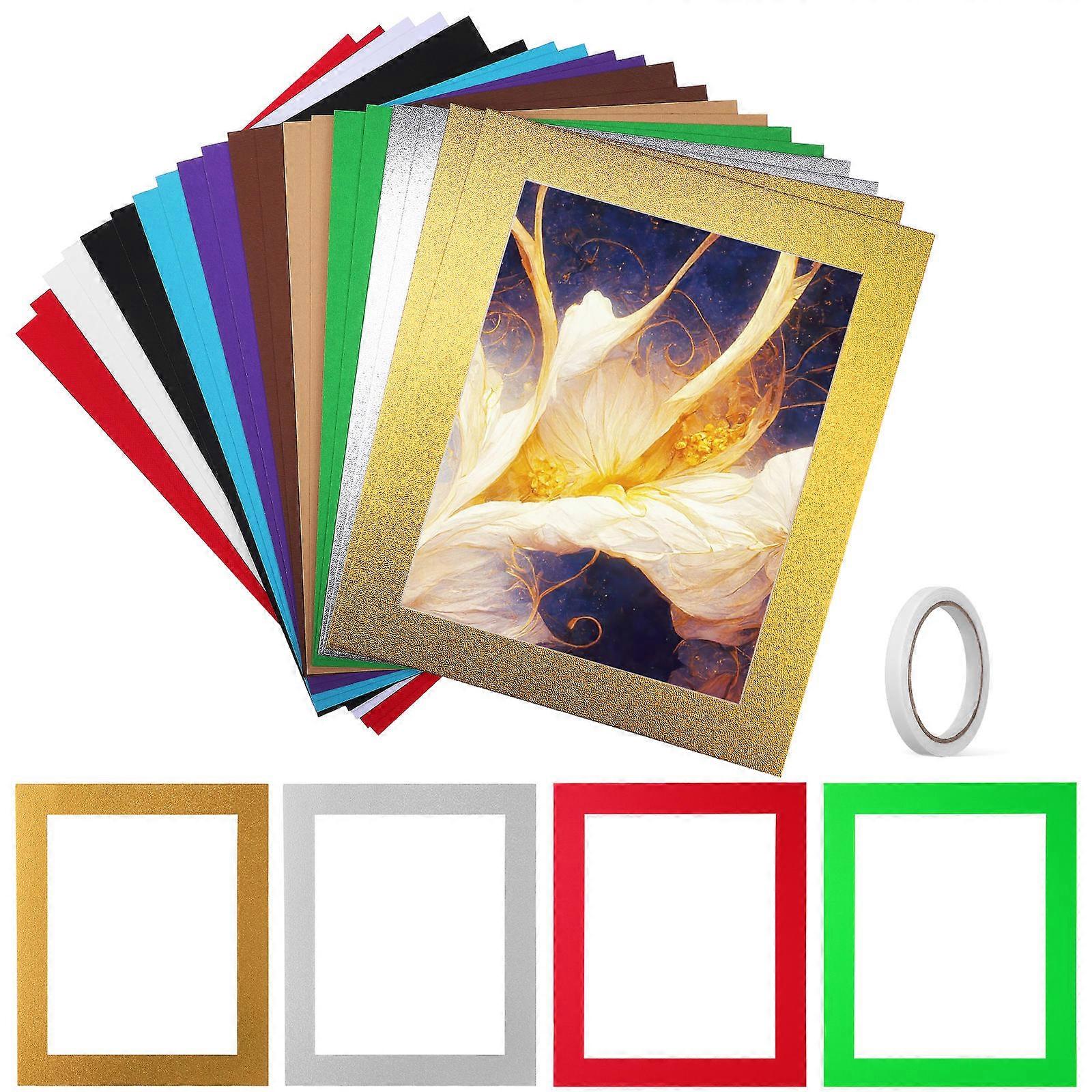 Photo Mat Picture Frame Mats Photo Frames Assorted Color 30.00X25.00X0.14CM Easy to Install 20Set