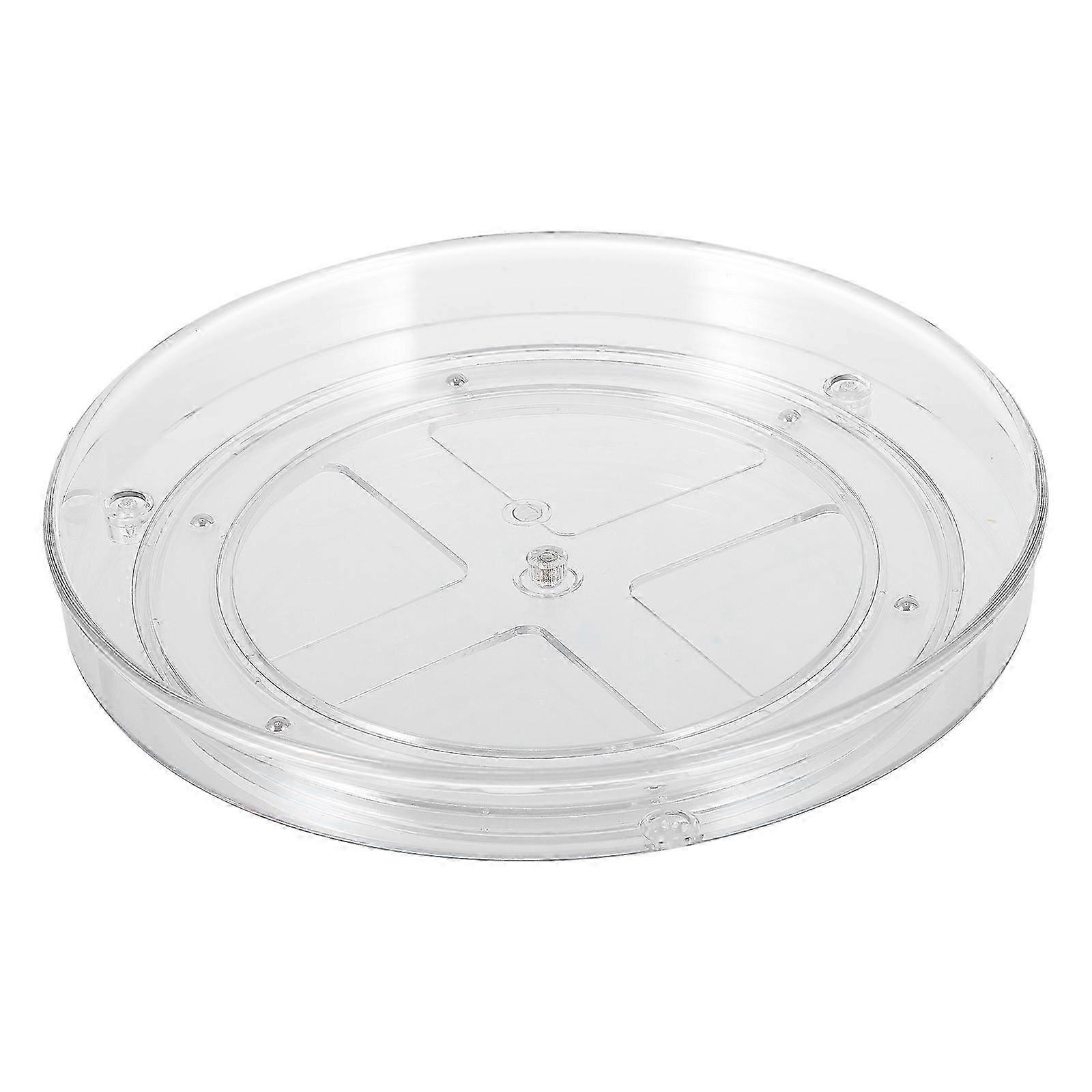 Rotatable Spice Rack Organizer - 23x23x3.5cm Transparent Kitchen Storage Tray