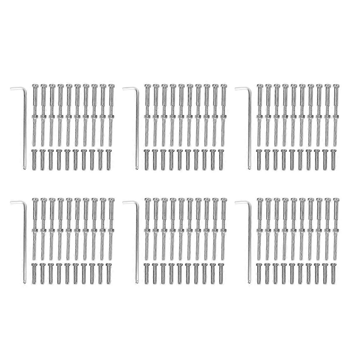 Hex Head Threaded End Fitting Terminal for 1/8 Inch Cable 10 Pairs