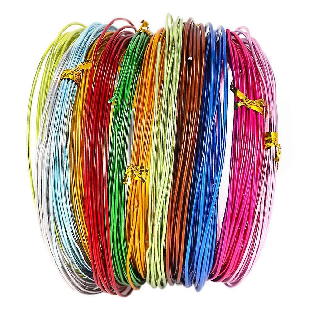 Craft Aluminum Wire Jewelry Making Round Flexible Artistic 10m Per Roll Multi-Colored 12 Rolls