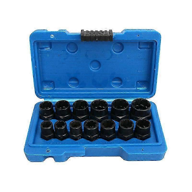 13PCS Socket Nut Extractor SetSocket Set Rounded Bolt ExtractorHex Screw ExtractorsDamaged Stud Extractor Material 8-19mm 13 Sizes